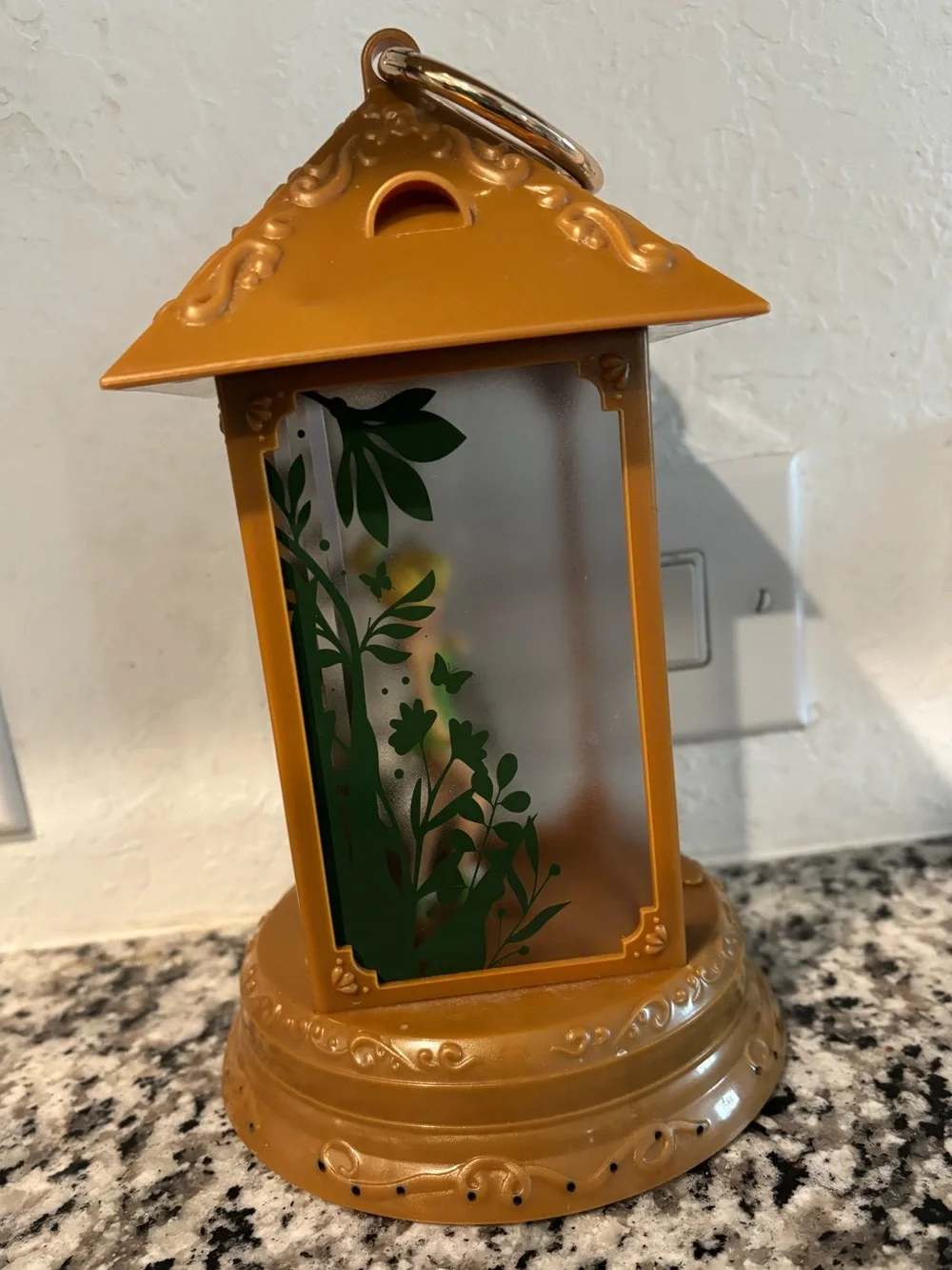 Disney Gold-Tone Tinker Bell Lantern with Green Outfit